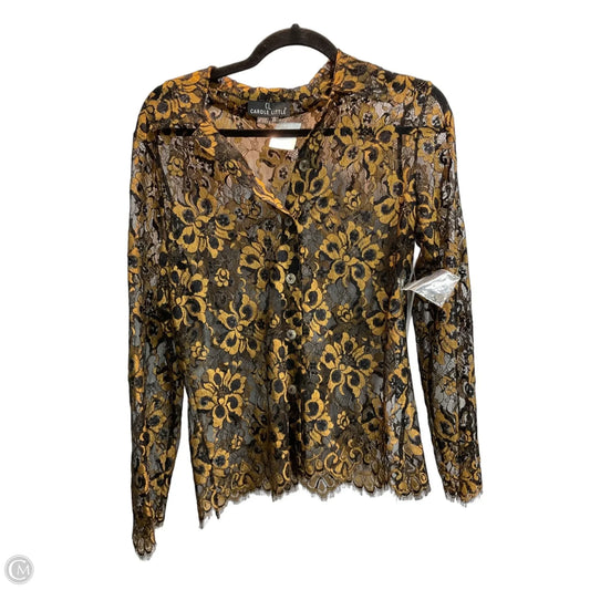 Blouse Long Sleeve By Carole Little In Gold, Size: S