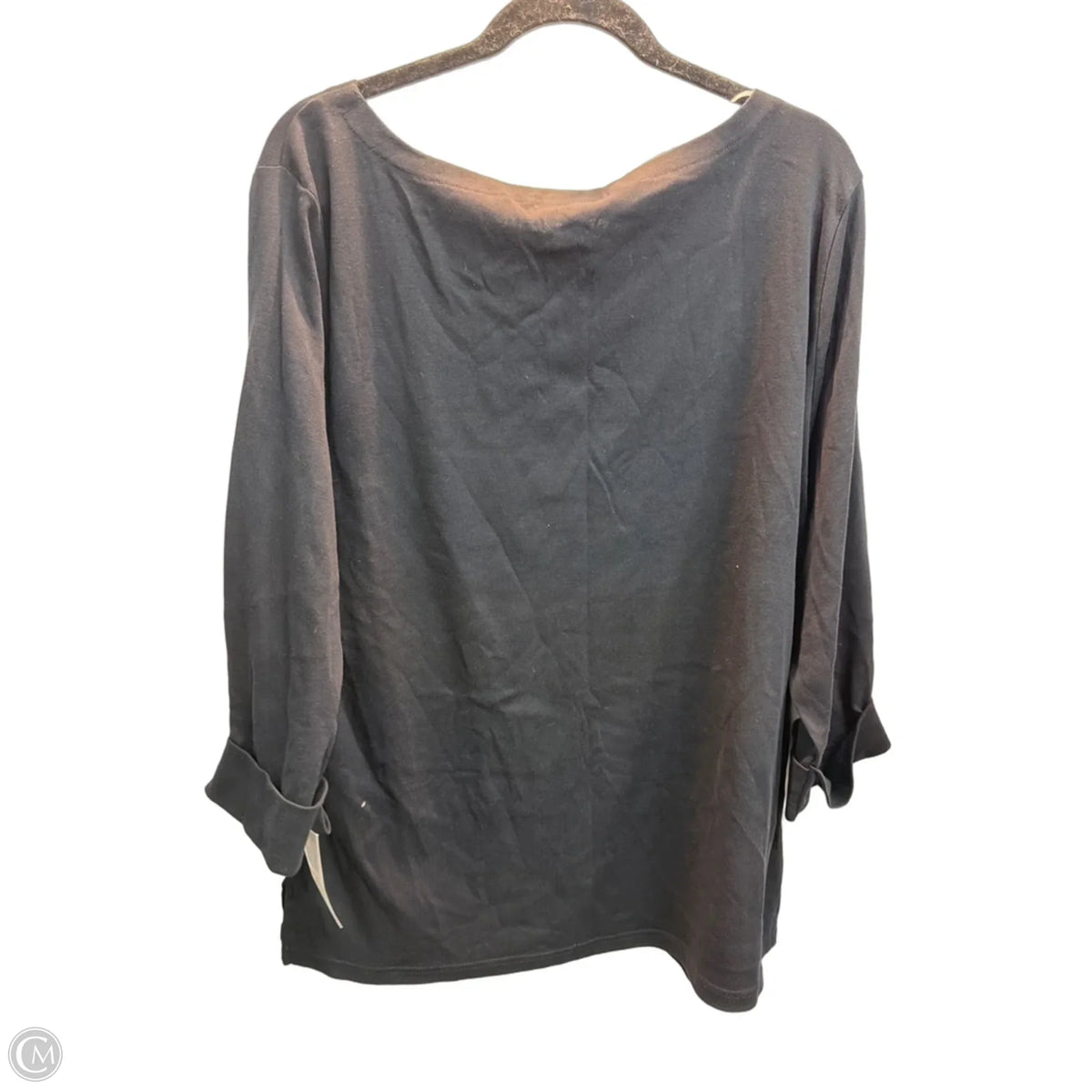 Top 3/4 Sleeve Basic By Karen Scott In Black, Size: 2x