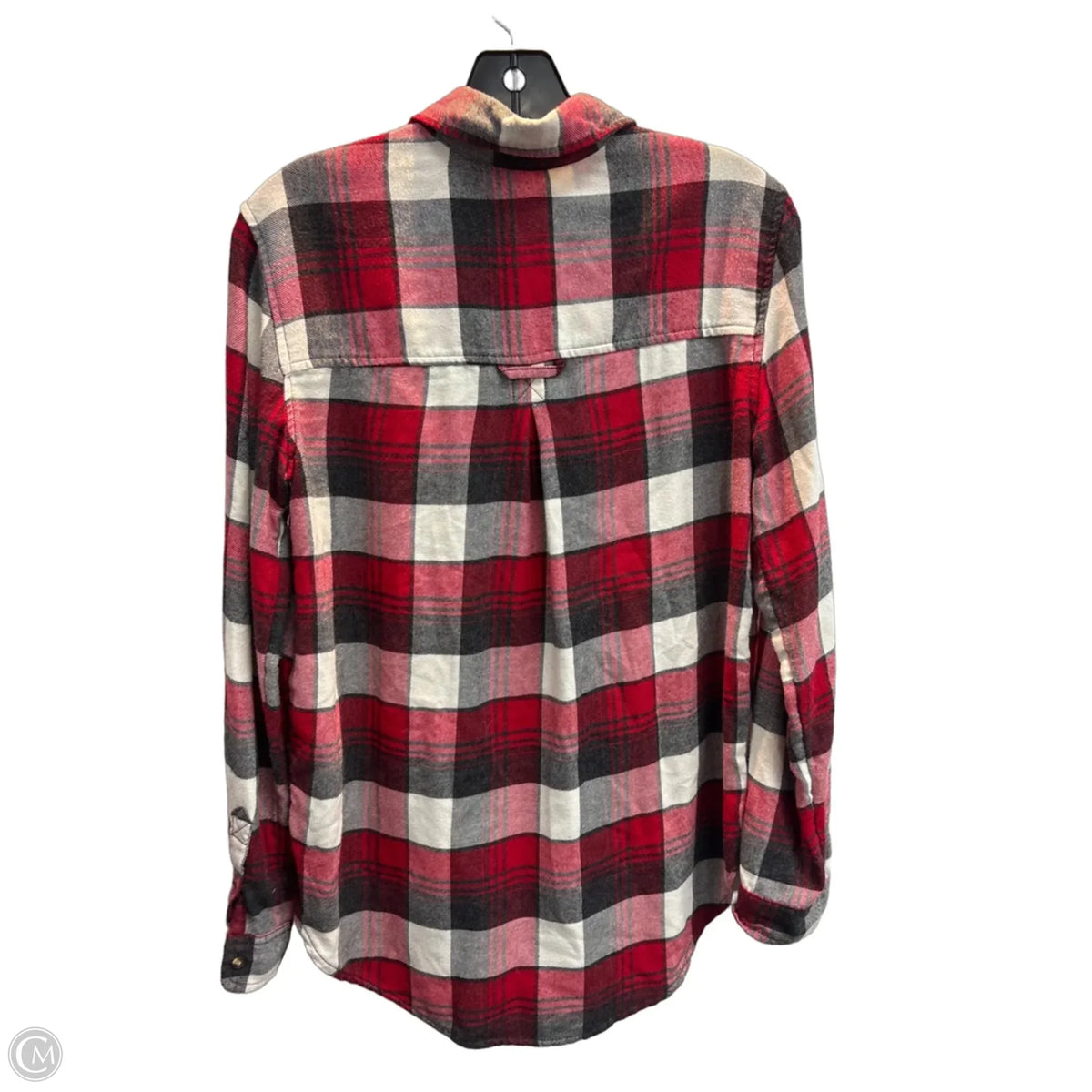 Top Long Sleeve By American Eagle In Plaid Pattern, Size: S
