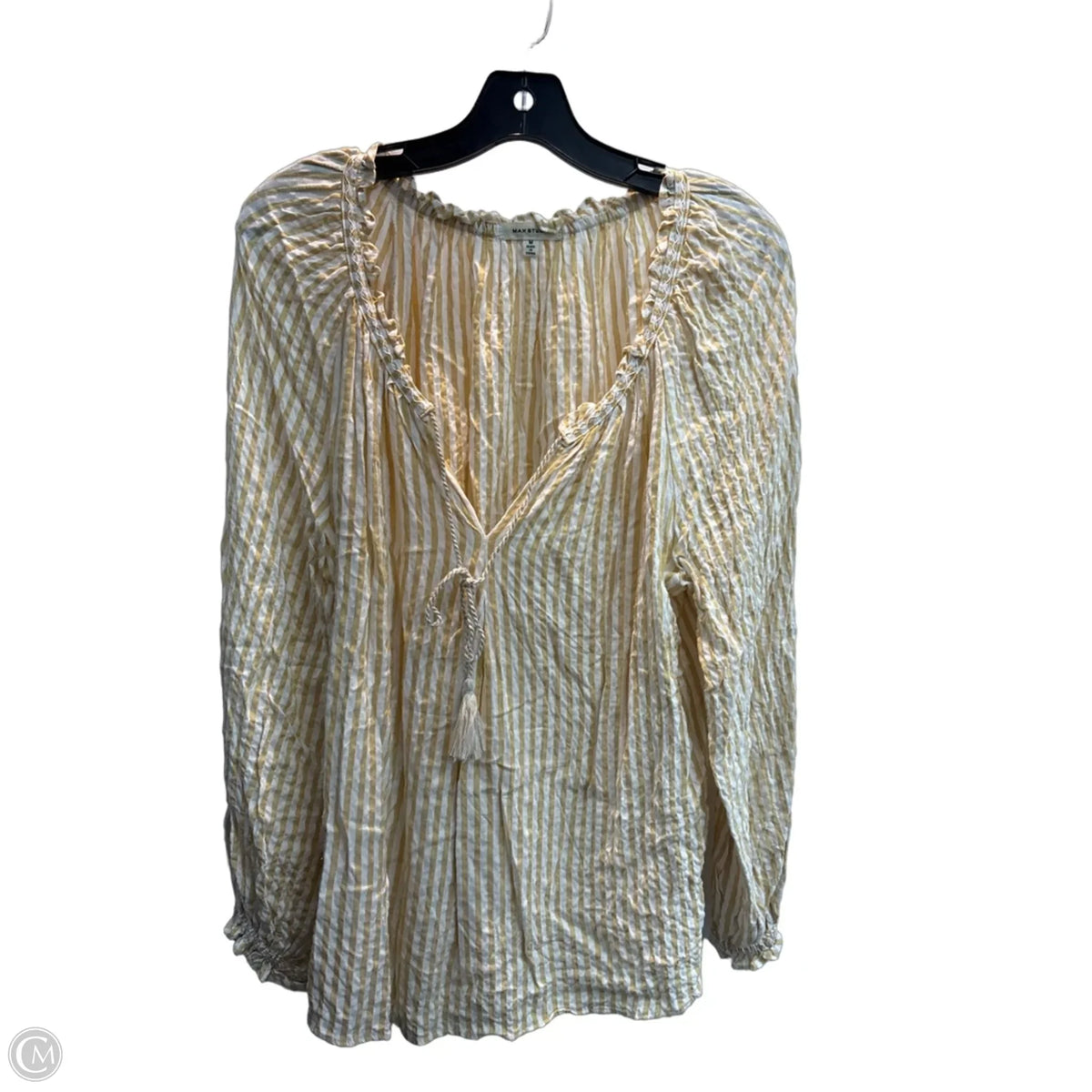 Top Long Sleeve By Max Studio In Striped Pattern, Size: M
