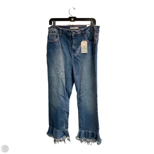 Jeans Cropped By Cello In Blue Denim, Size: 16