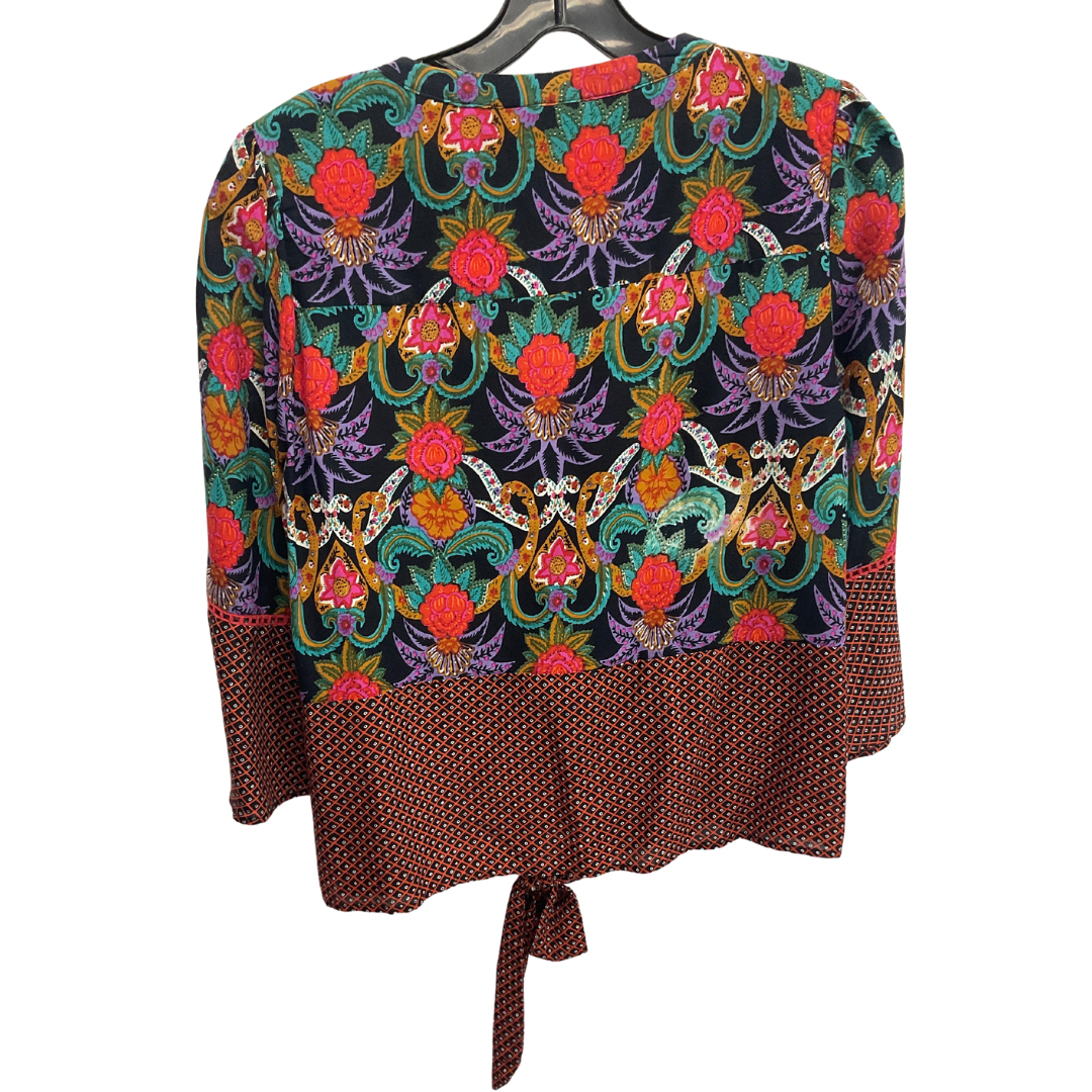 Top 3/4 Sleeve By Maeve In Black & Purple, Size: S