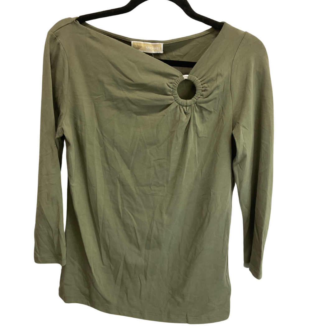 Top 3/4 Sleeve By Michael Kors In Green, Size: M