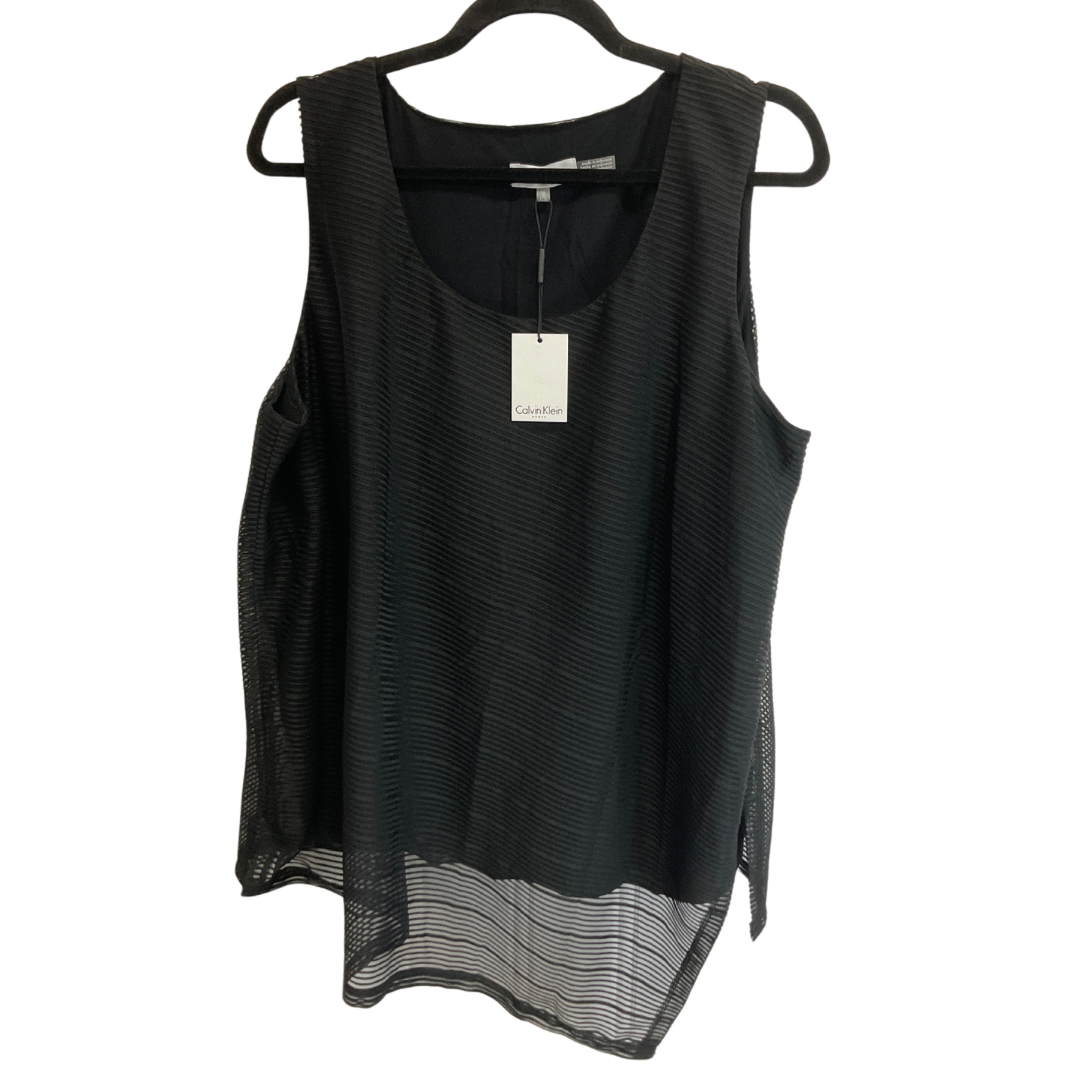 Top Sleeveless By Calvin Klein In Black, Size: 1x