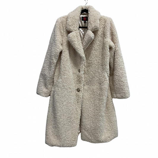 Coat Faux Fur & Sherpa By Gallery In Cream, Size: Xl