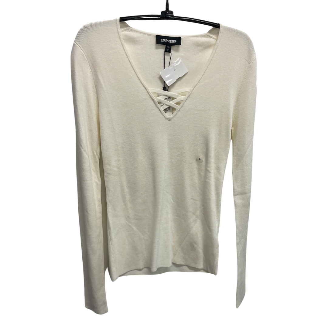 Sweater By Express In White, Size: L