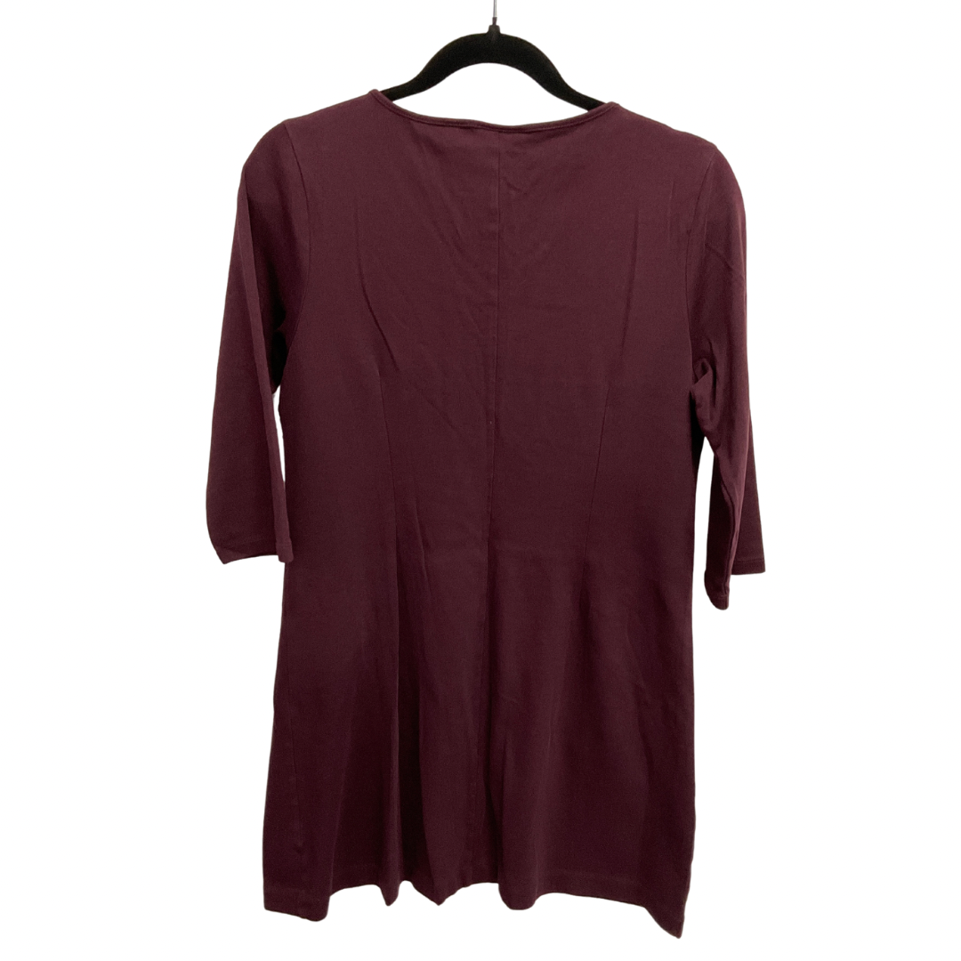 Tunic 3/4 Sleeve By New York And Co In Maroon, Size: M