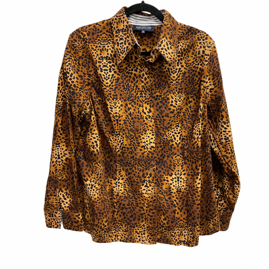 Top Long Sleeve By Jones New York In Leopard Print, Size: 1x