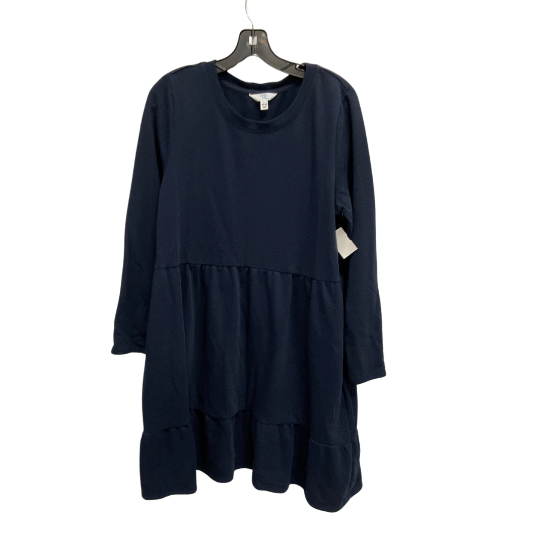 Dress Casual Midi By Time And Tru In Navy, Size: L