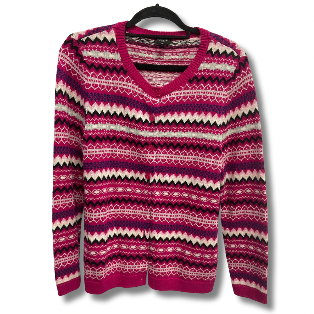 Sweater Cardigan By Talbots In Pink, Size: Lp