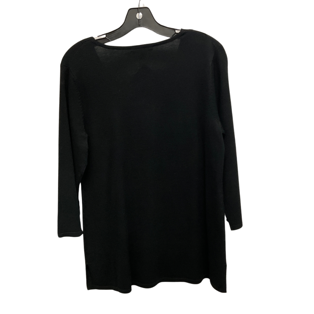 Top 3/4 Sleeve By Cable And Gauge In Black, Size: L