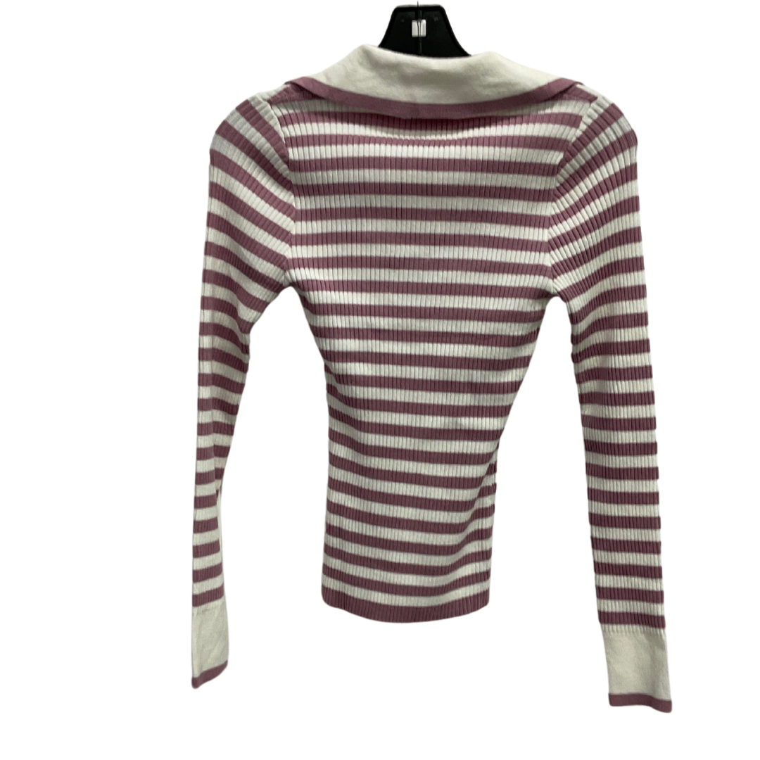 Sweater By Clothes Mentor In Purple & White, Size: S