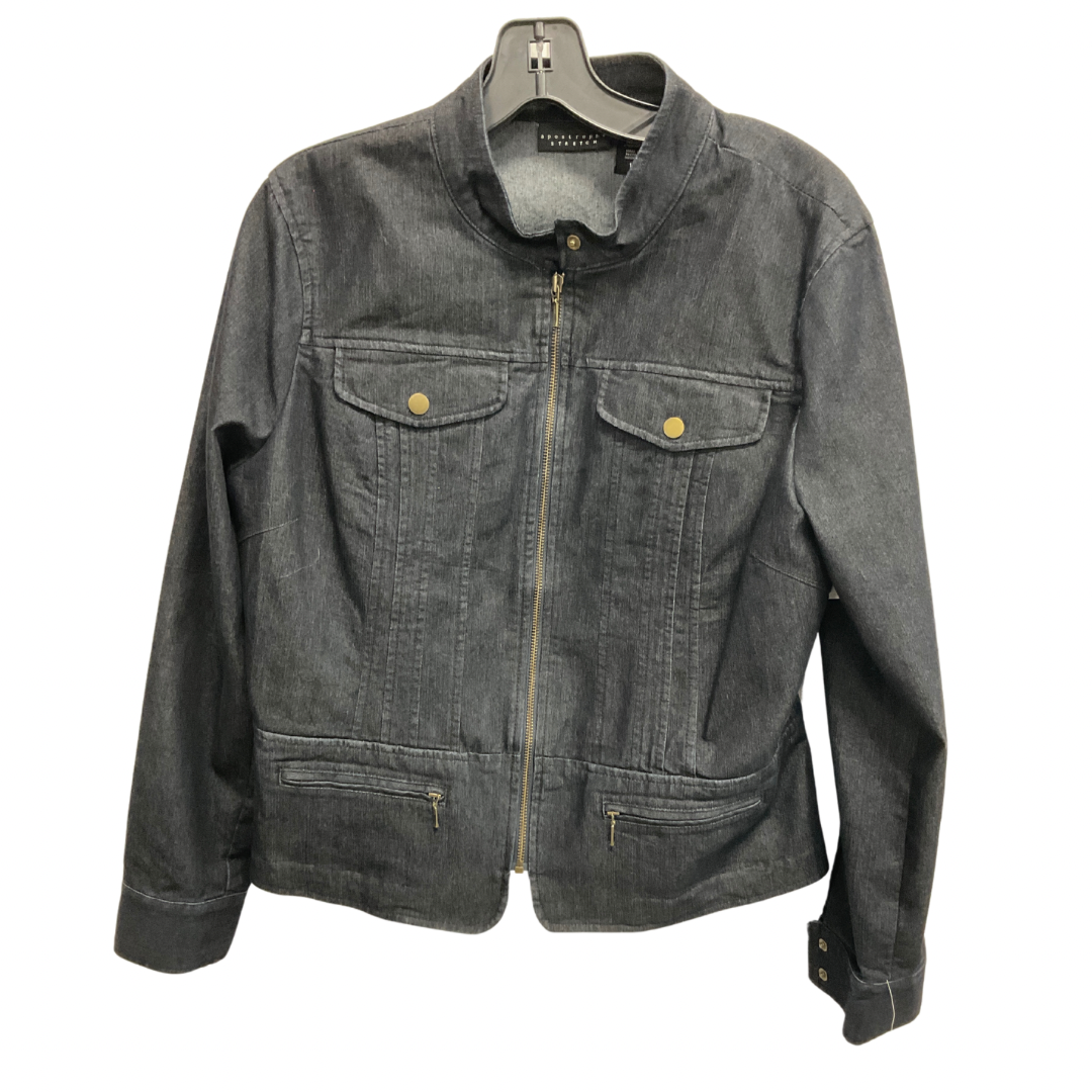 Jacket Denim By Apostrophe In Navy, Size: Xl