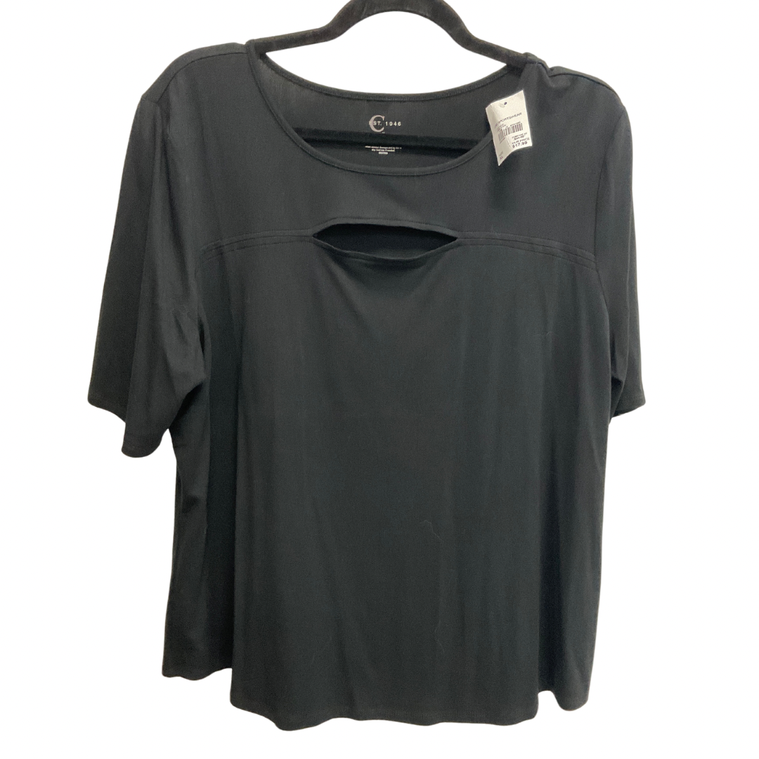 Top Short Sleeve By Cato In Black, Size: Xl