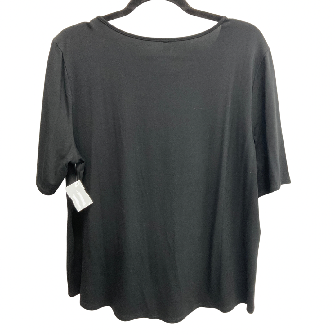 Top Short Sleeve By Cato In Black, Size: Xl