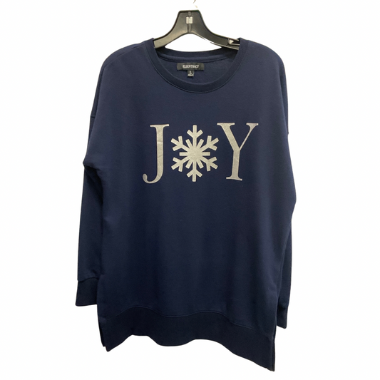 Sweatshirt Crewneck By Ellen Tracy In Navy, Size: L