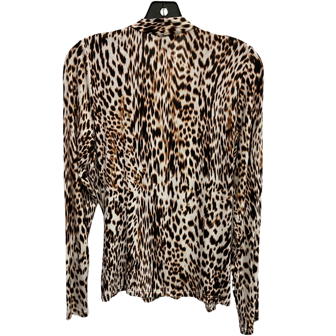 Top Long Sleeve By Banana Republic In Leopard Print, Size: L