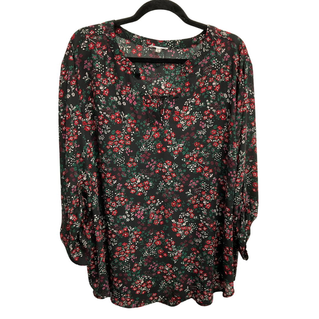 Top Long Sleeve By Maurices In Black & Red, Size: 3x