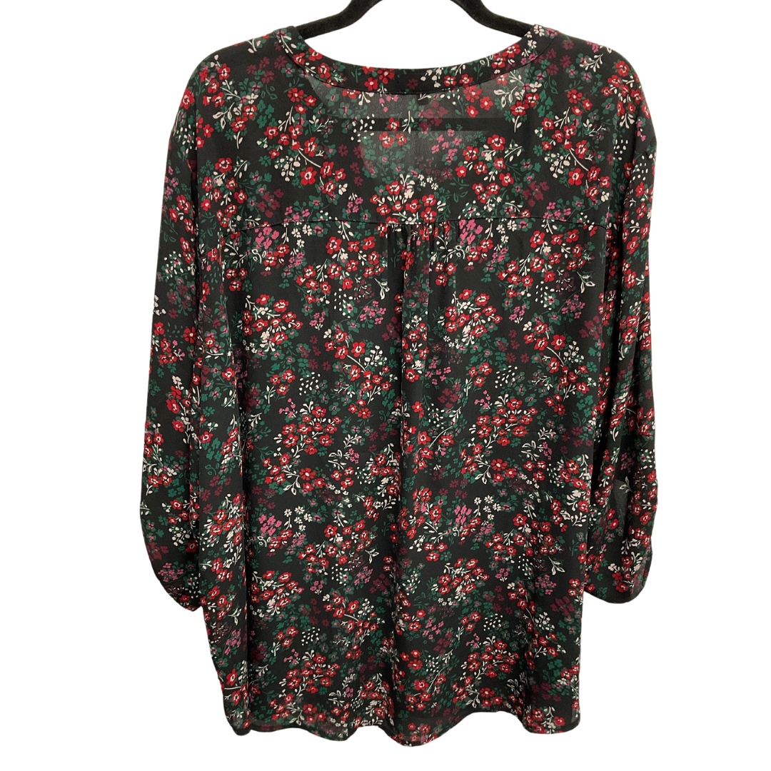 Top Long Sleeve By Maurices In Black & Red, Size: 3x