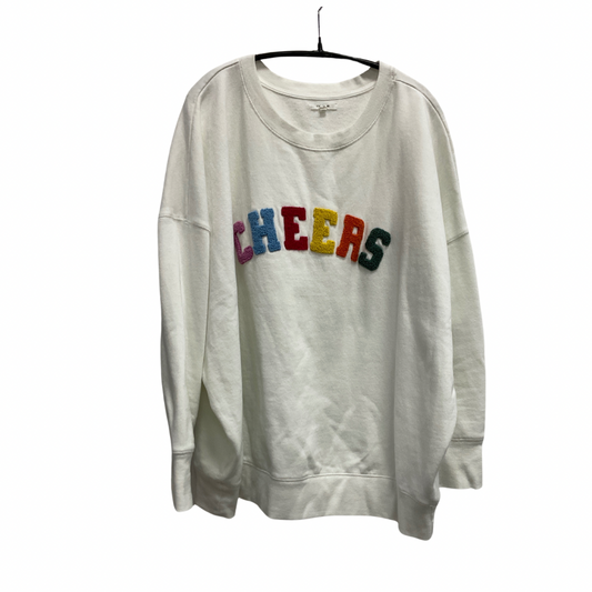 Sweatshirt Crewneck By Maurices In White, Size: 2x