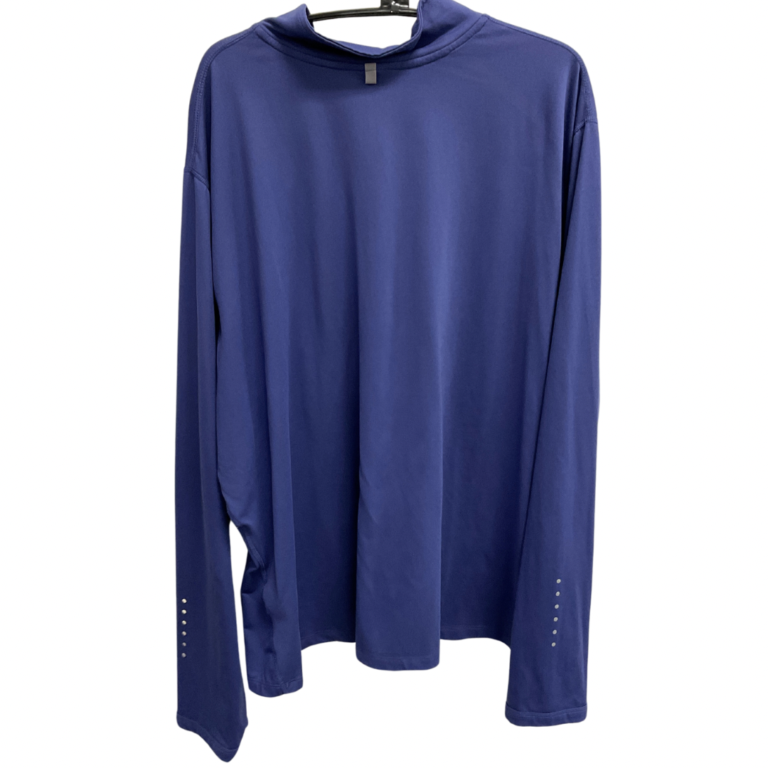 Athletic Top Long Sleeve Collar By Nike In Blue, Size: 3x