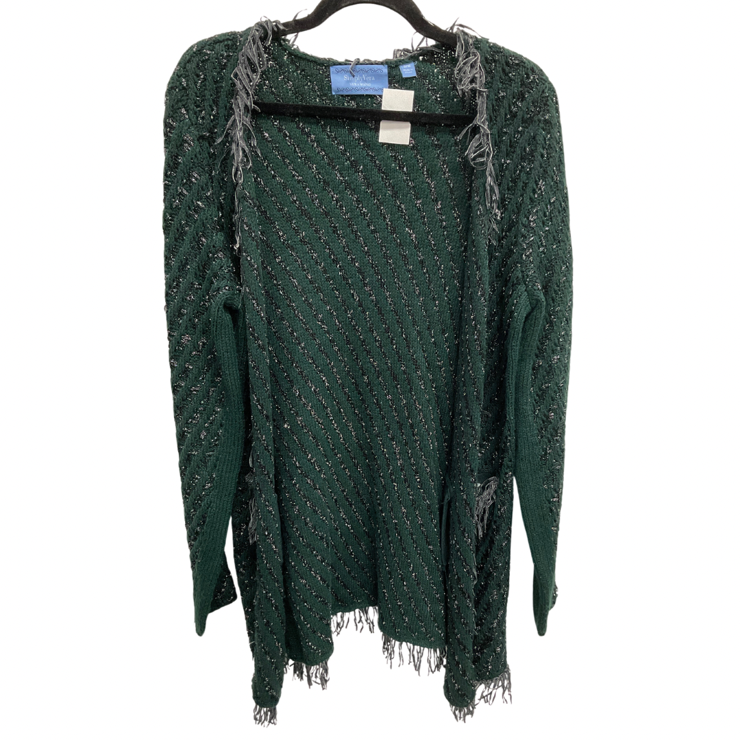 Sweater Cardigan By Simply Vera In Green, Size: S