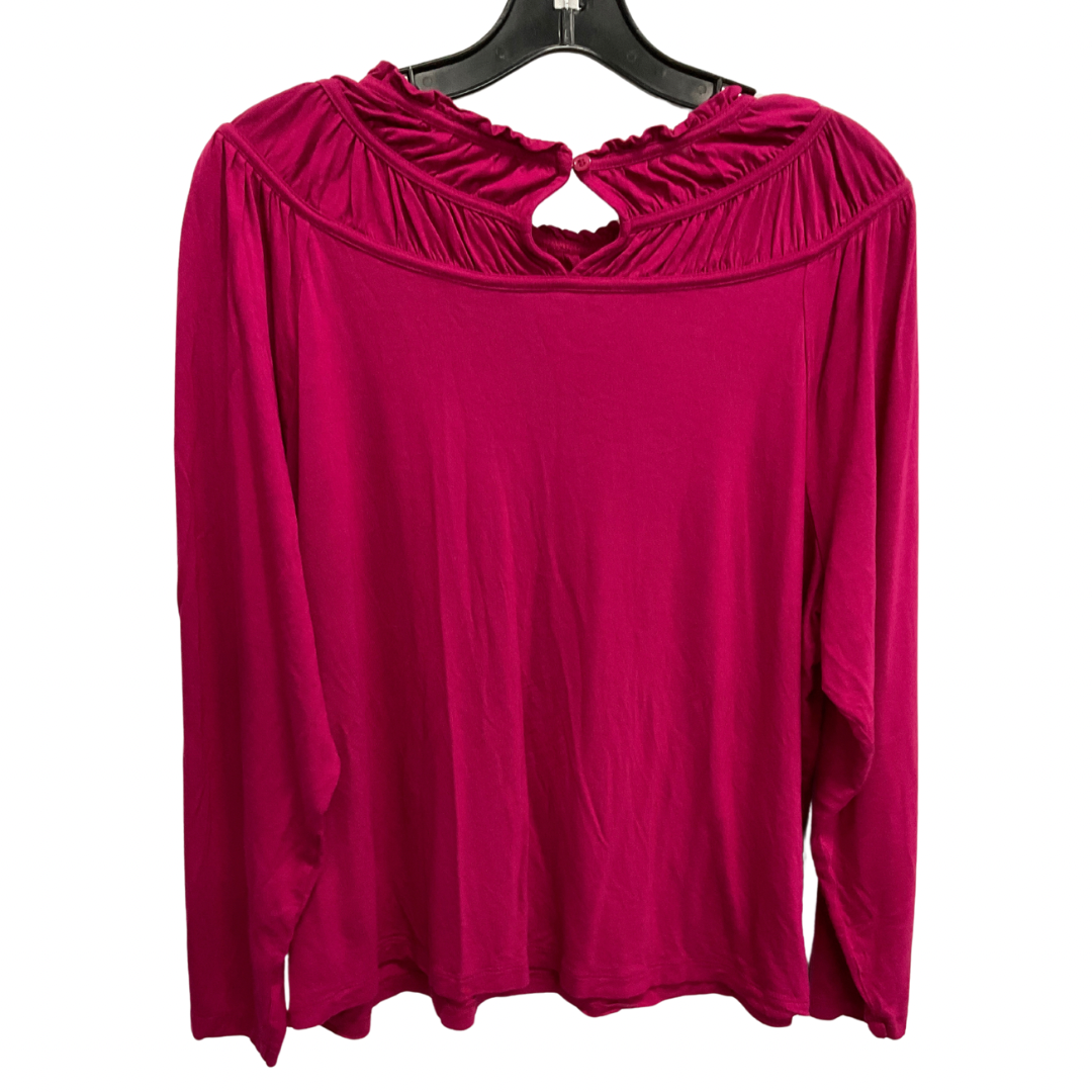 Top Long Sleeve By Loft In Pink, Size: L