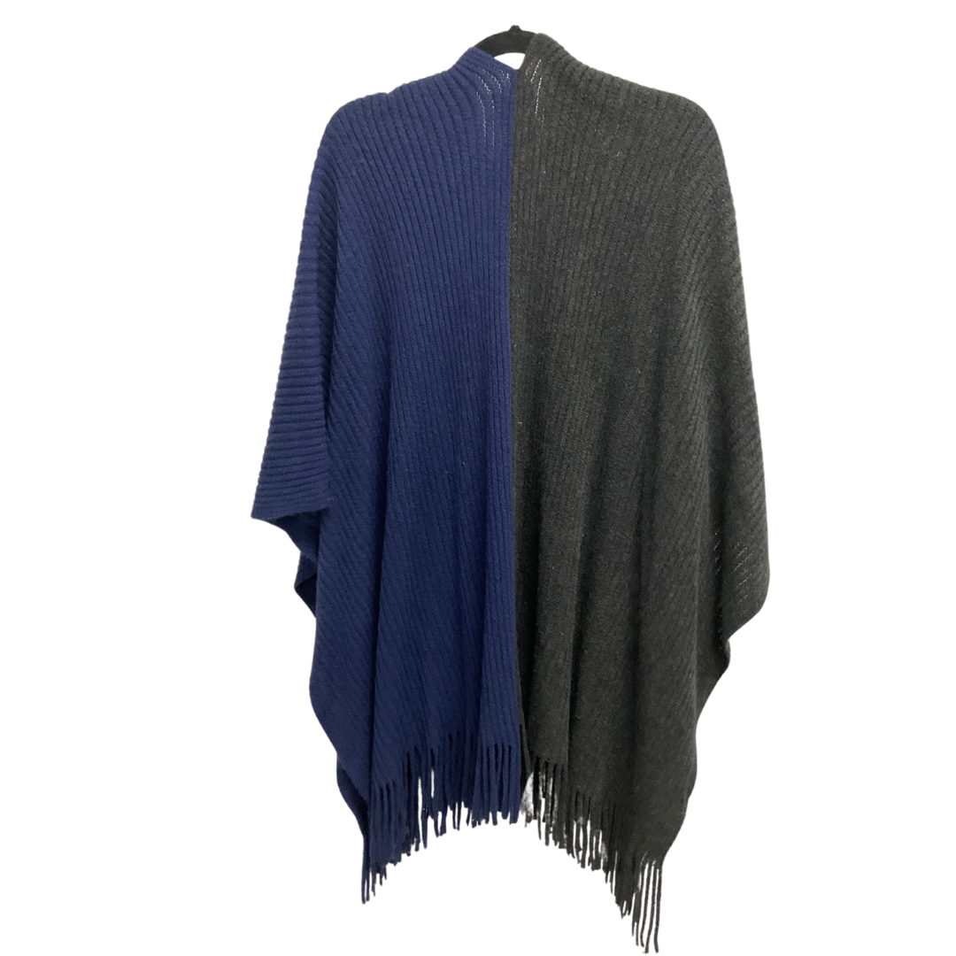 Poncho By Molly Bracken In Blue & Grey, Size: Osfm