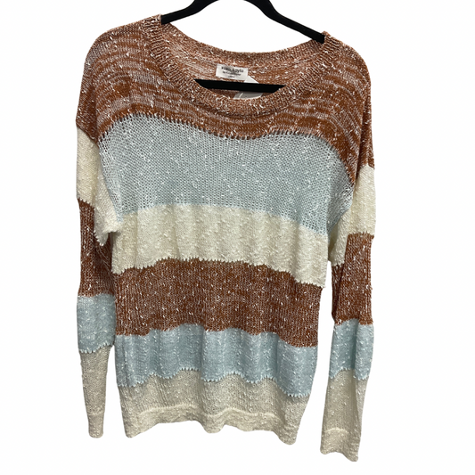 Sweater By Clothes Mentor In Brown & Cream, Size: L