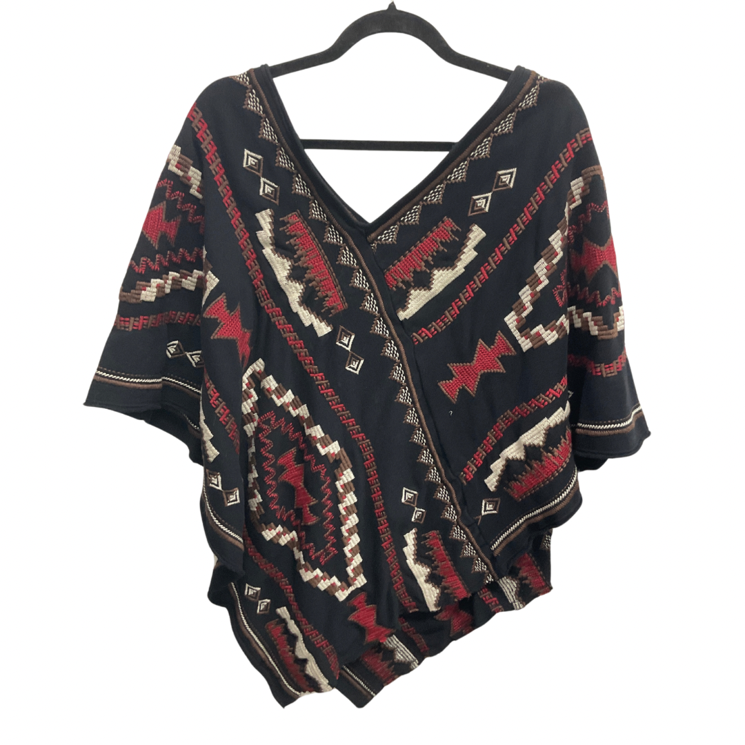 Poncho By Johnny Was In Black & Red, Size: M