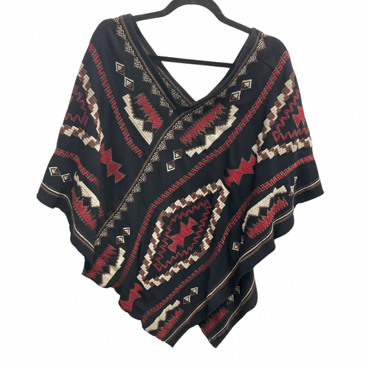 Poncho By Johnny Was In Black & Red, Size: M