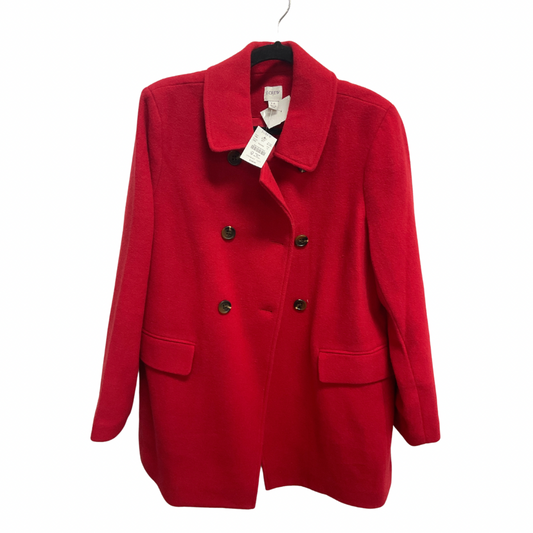 Coat Peacoat By J. Crew In Red, Size: L