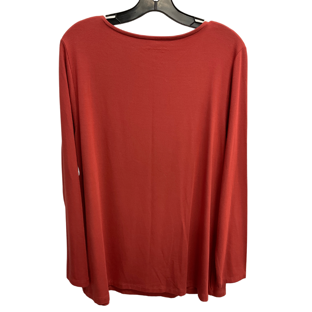 Top 3/4 Sleeve Basic By Soft Surroundings In Orange, Size: Xl