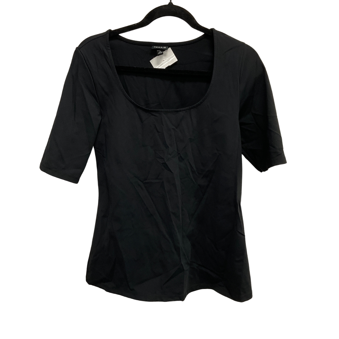 Top Short Sleeve Basic By Torrid In Black, Size: L