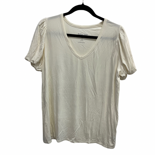 Top Short Sleeve Basic By Torrid In White, Size: L