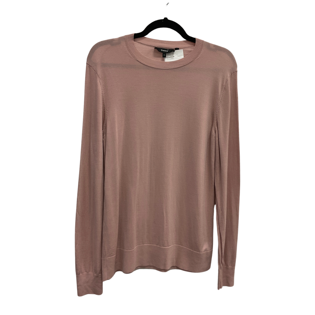 Top Long Sleeve By Theory In Pink, Size: M