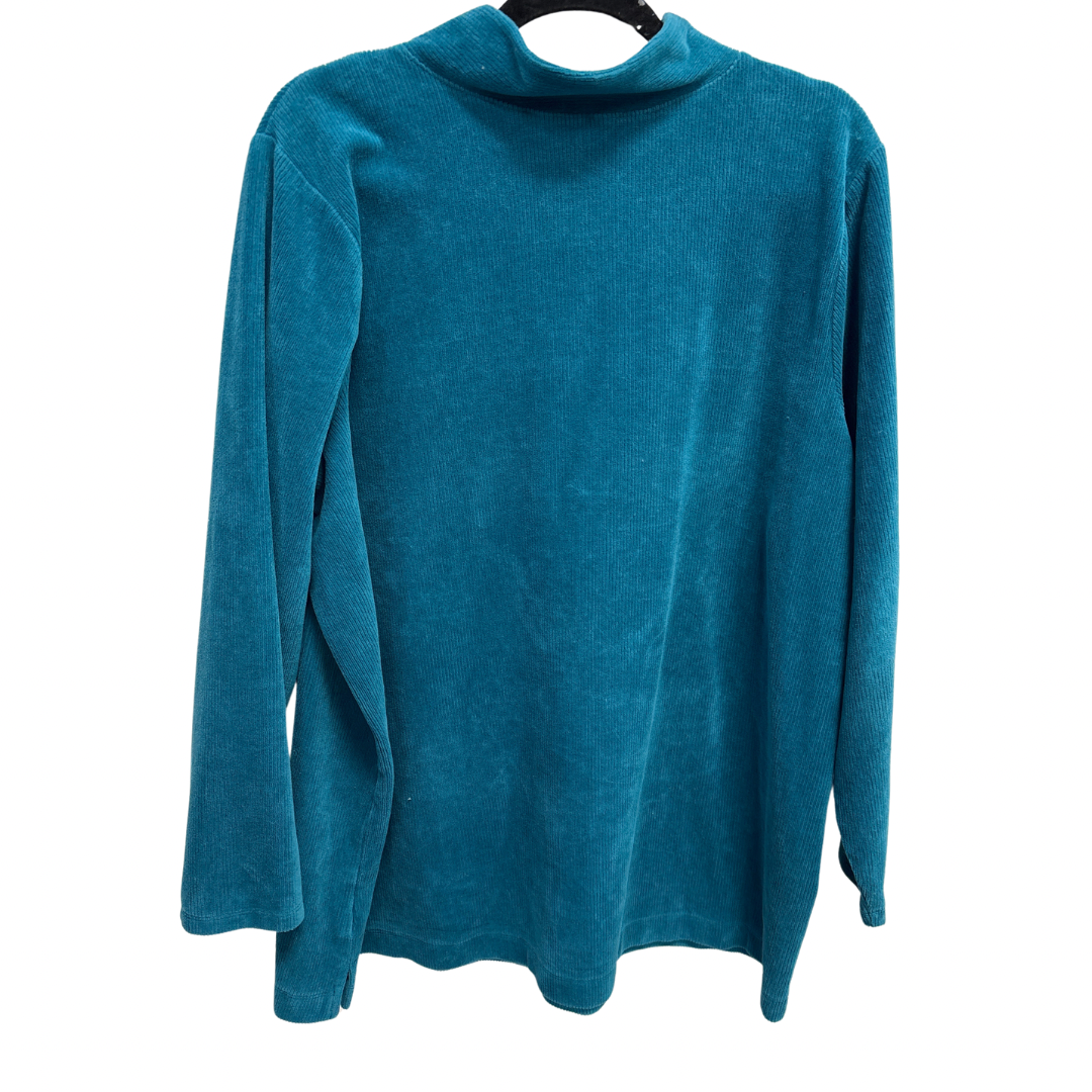 Sweatshirt Collar By Lands End In Teal, Size: 2x