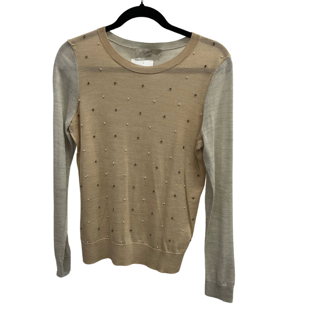 Sweater By Loft In Grey & Tan, Size: M