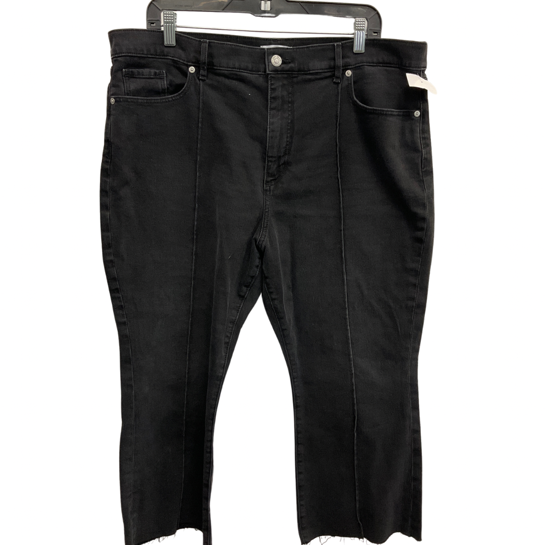 Jeans Cropped By Loft In Black, Size: 18