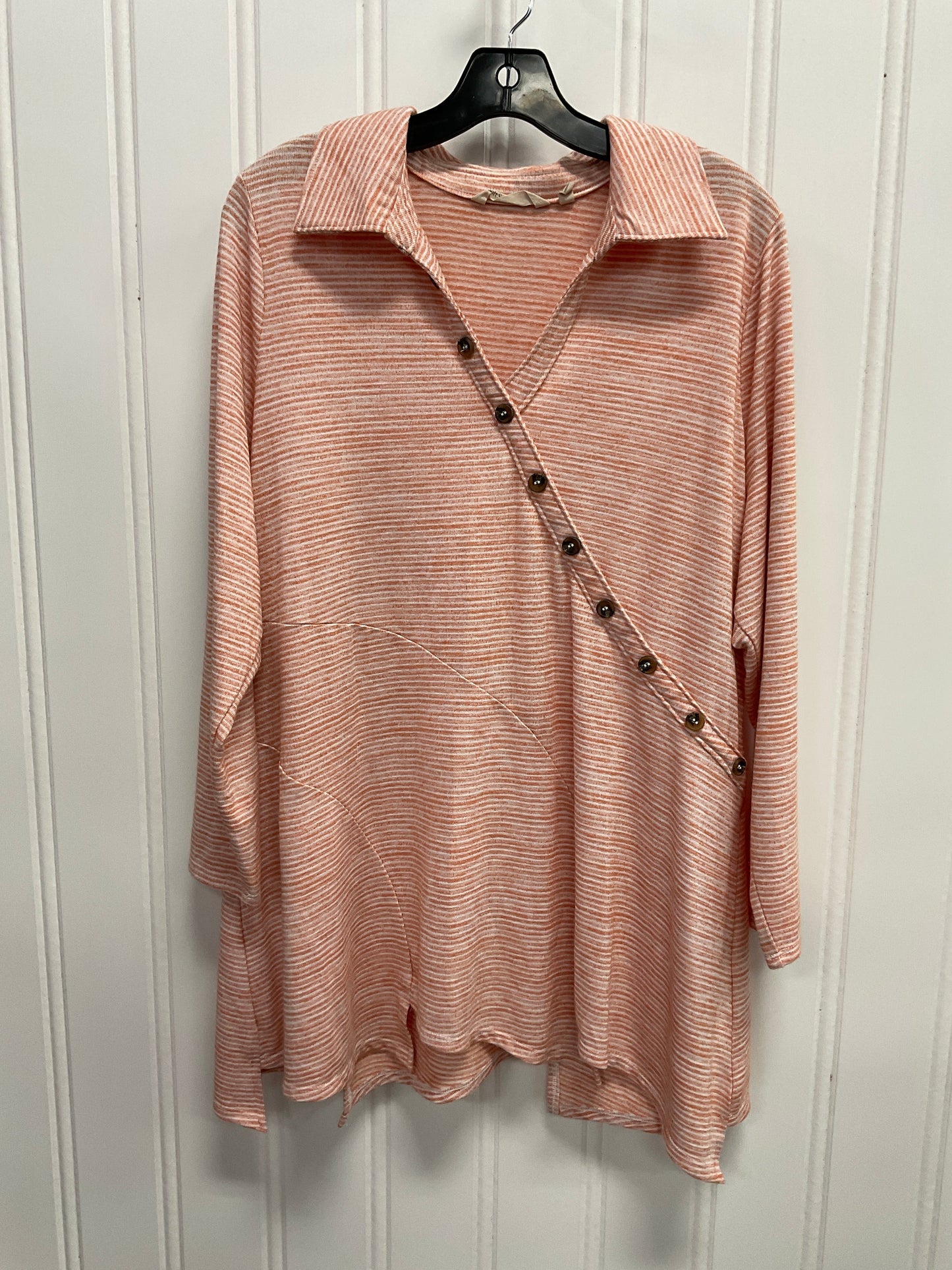 Top 3/4 Sleeve By Soft Surroundings In Orange, Size: 1x