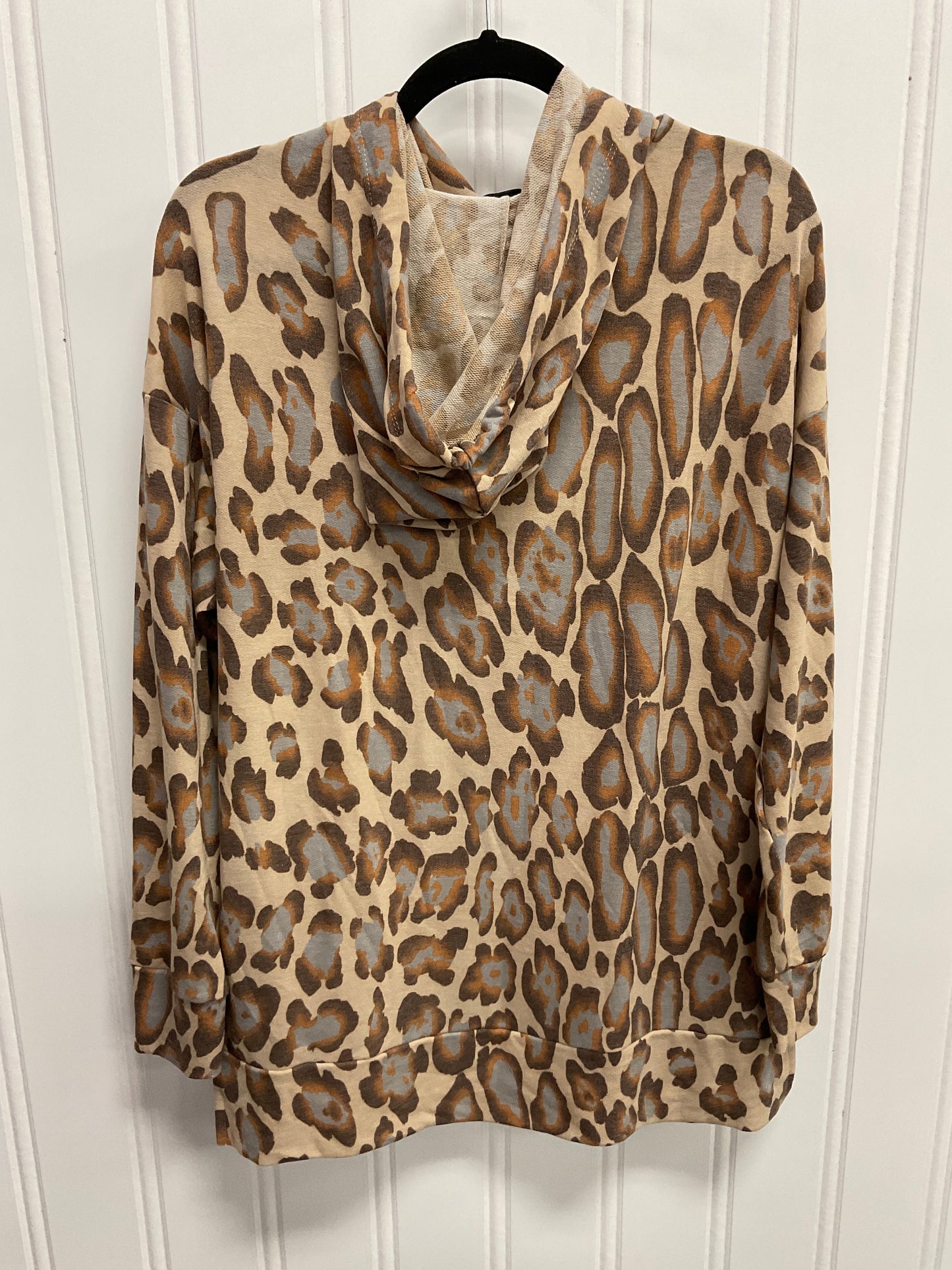 Sweatshirt Hoodie By White Birch In Leopard Print, Size: L