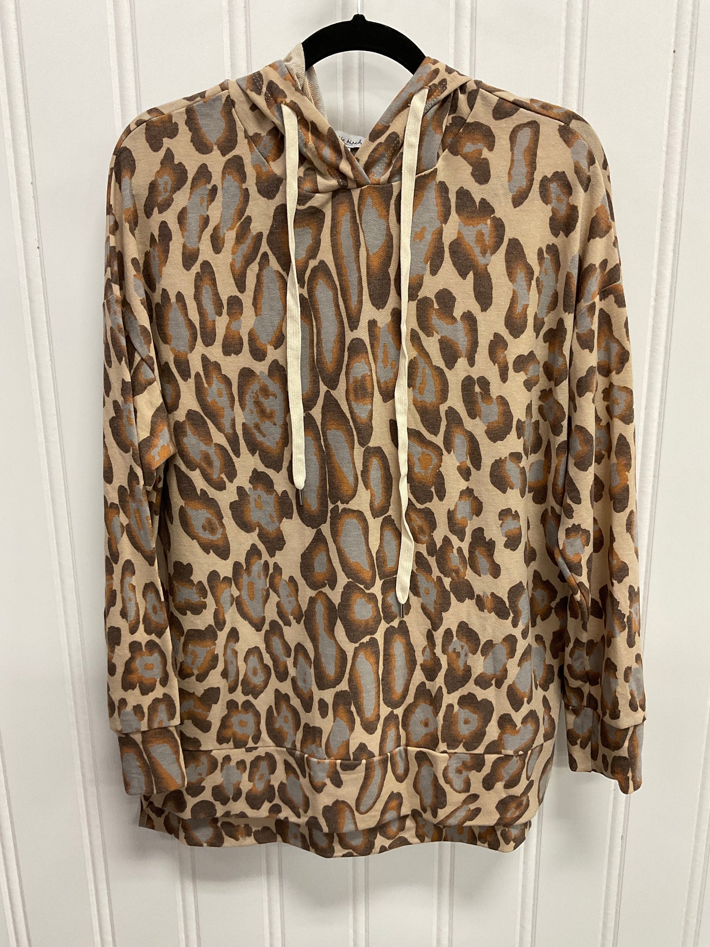 Sweatshirt Hoodie By White Birch In Leopard Print, Size: L