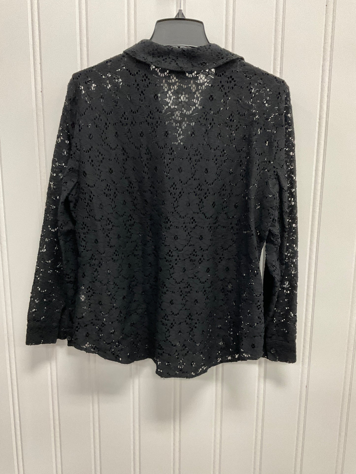 Blouse Long Sleeve By Chicos In Black, Size: L