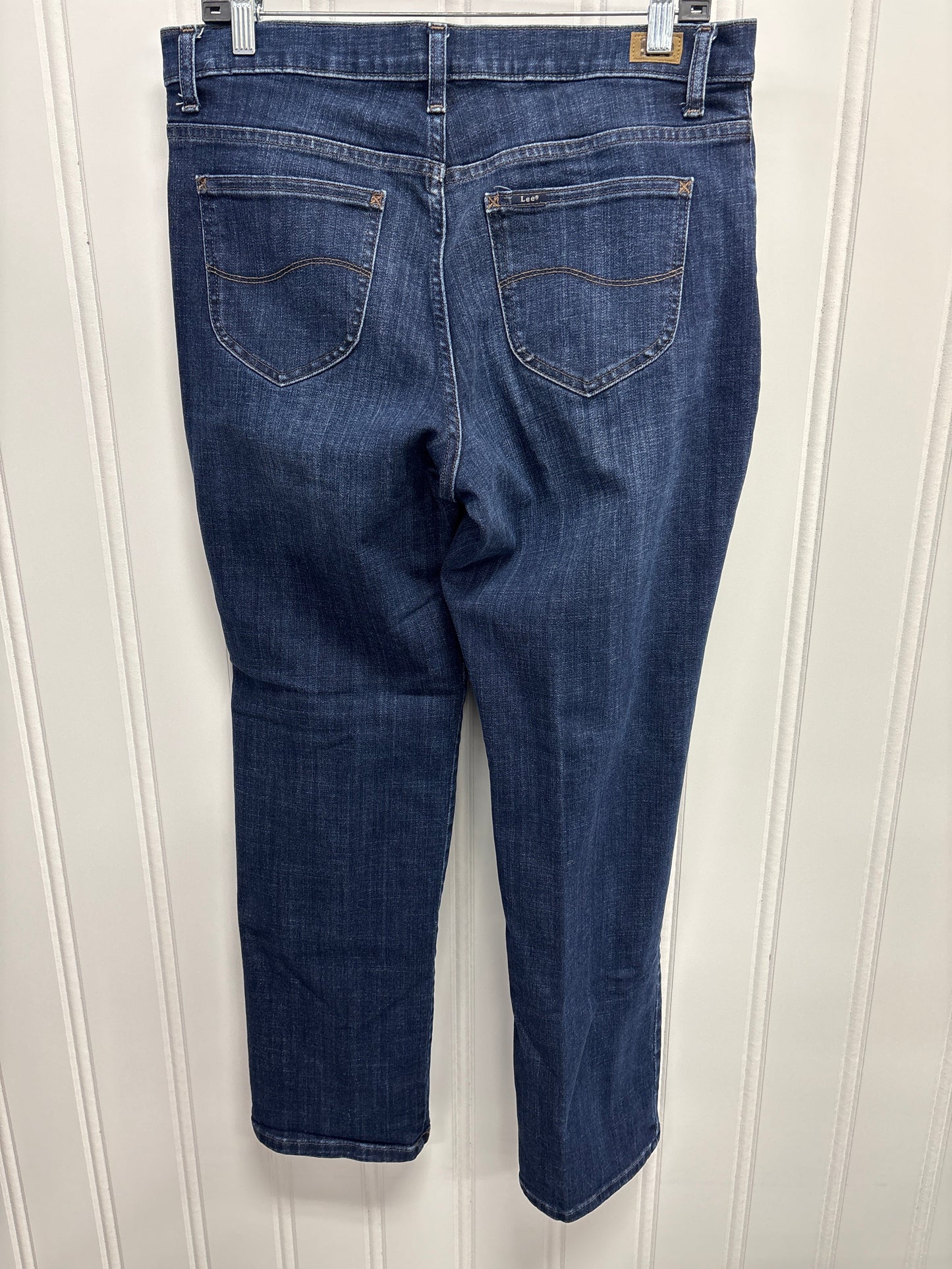 Jeans Straight By Lee In Blue Denim, Size: 12