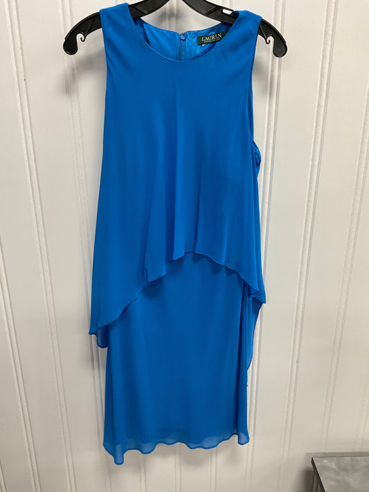 Dress Casual Midi By Lauren By Ralph Lauren In Blue, Size: L