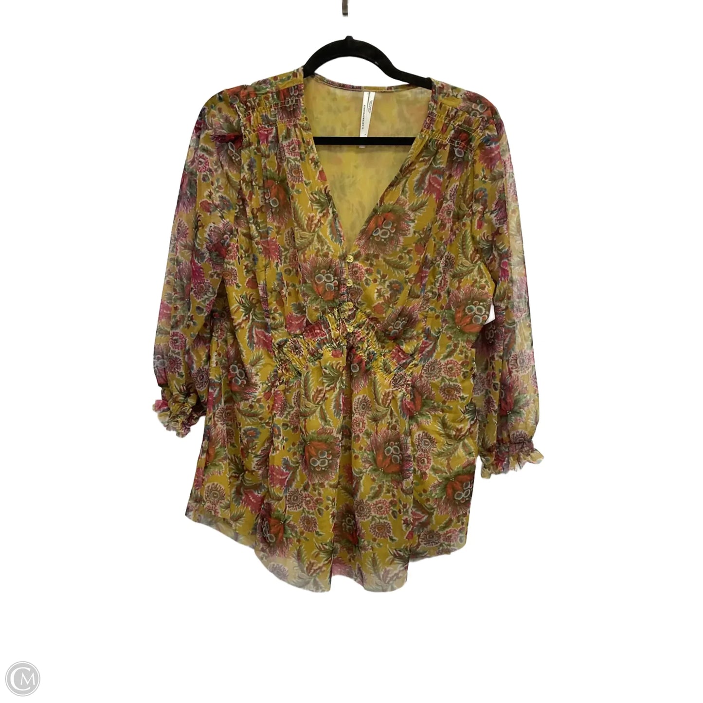 Top Long Sleeve By Anthropologie In Multi-colored, Size: L