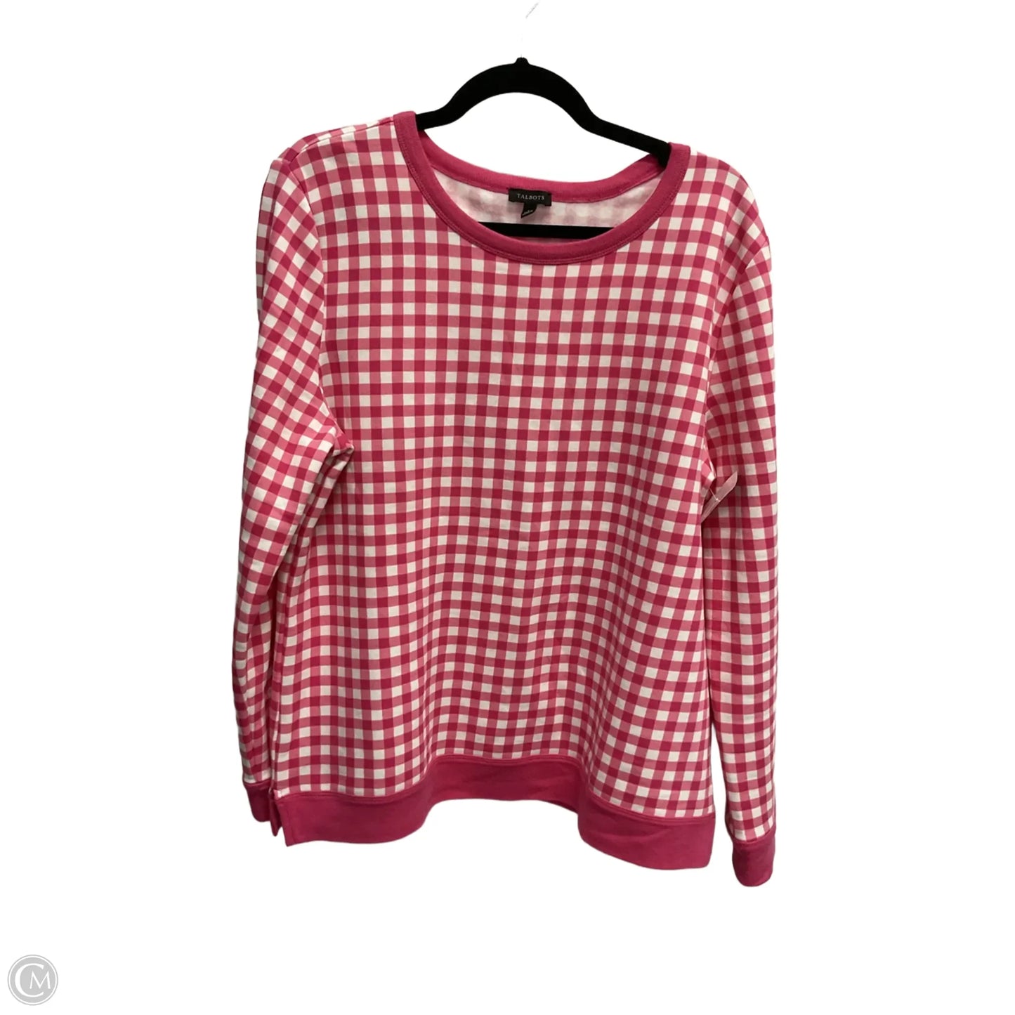 Sweatshirt Crewneck By Talbots In Checkered Pattern, Size: L