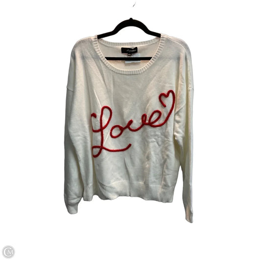 Sweater By Clothes Mentor In White, Size: Xl