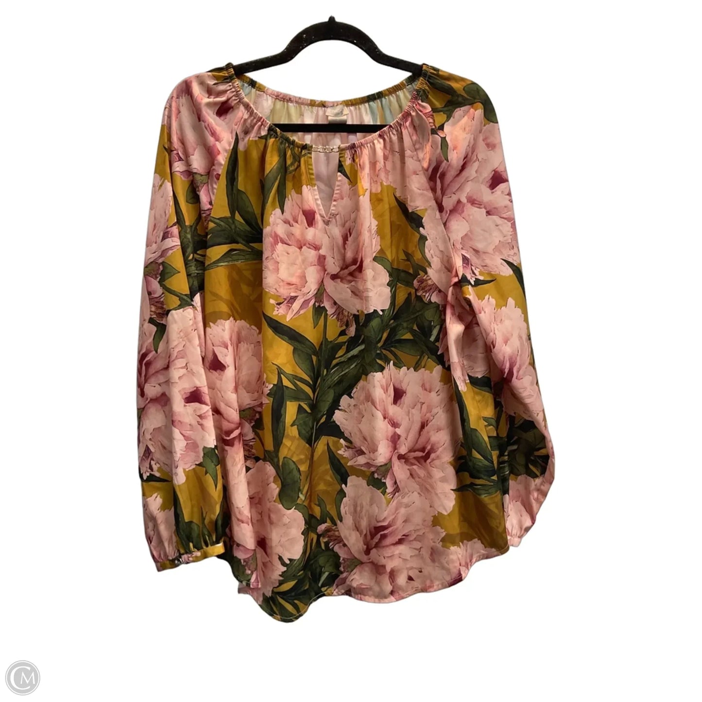Top Long Sleeve By Chicos In Floral Print, Size: L