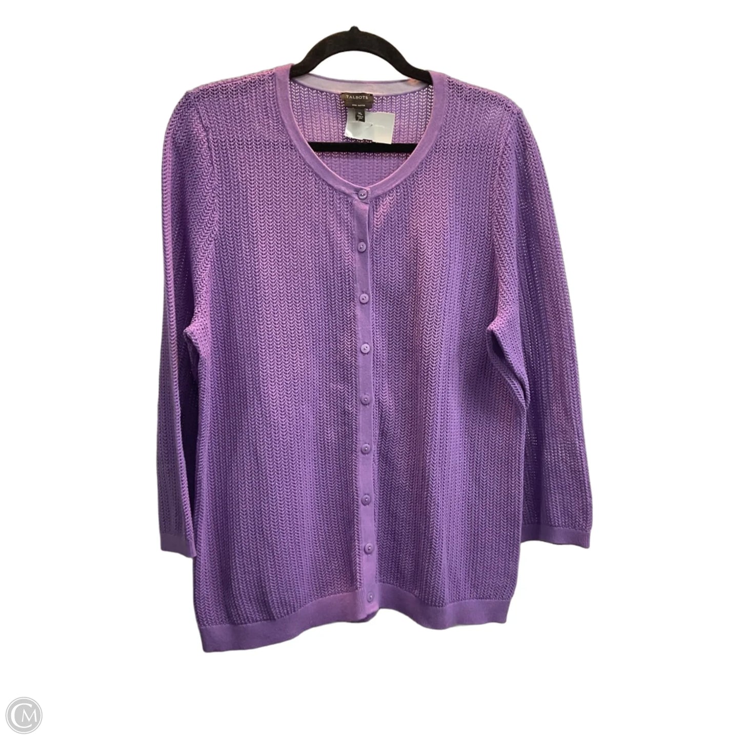 Cardigan By Talbots In Purple, Size: Xl